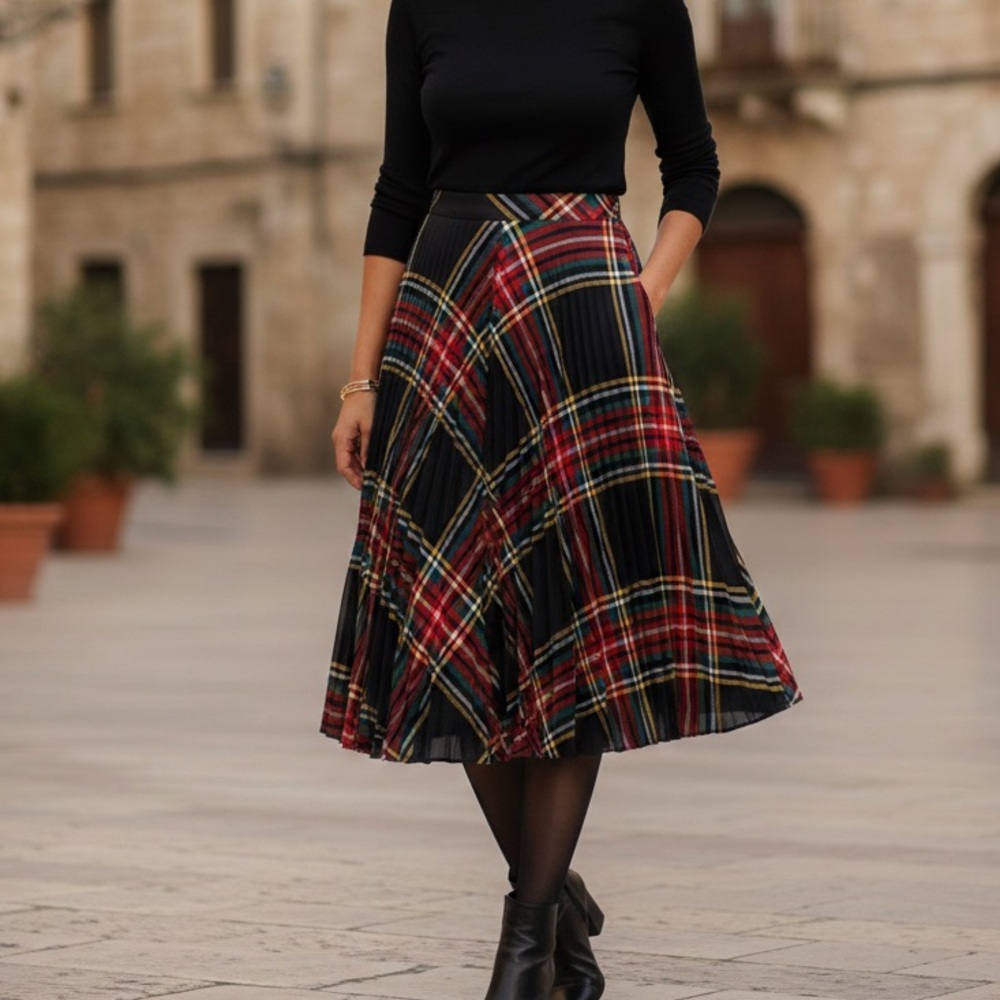 J. Crew Multicolor Plaid A-Line Skirt